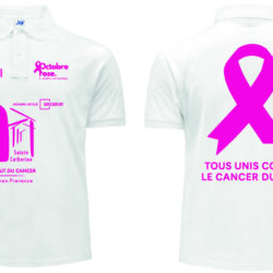 Polo "Octobre Rose" BLANC