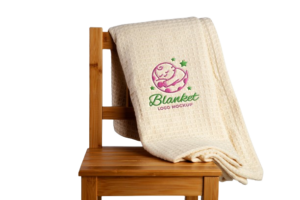 Exemple de serviette de bain personnalisée grâce à la broderie.
